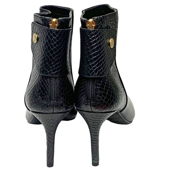 Cole Haan Grand.Os Claremont Black and‎ Smooth Embossed Leather Booties - Picture 10 of 12